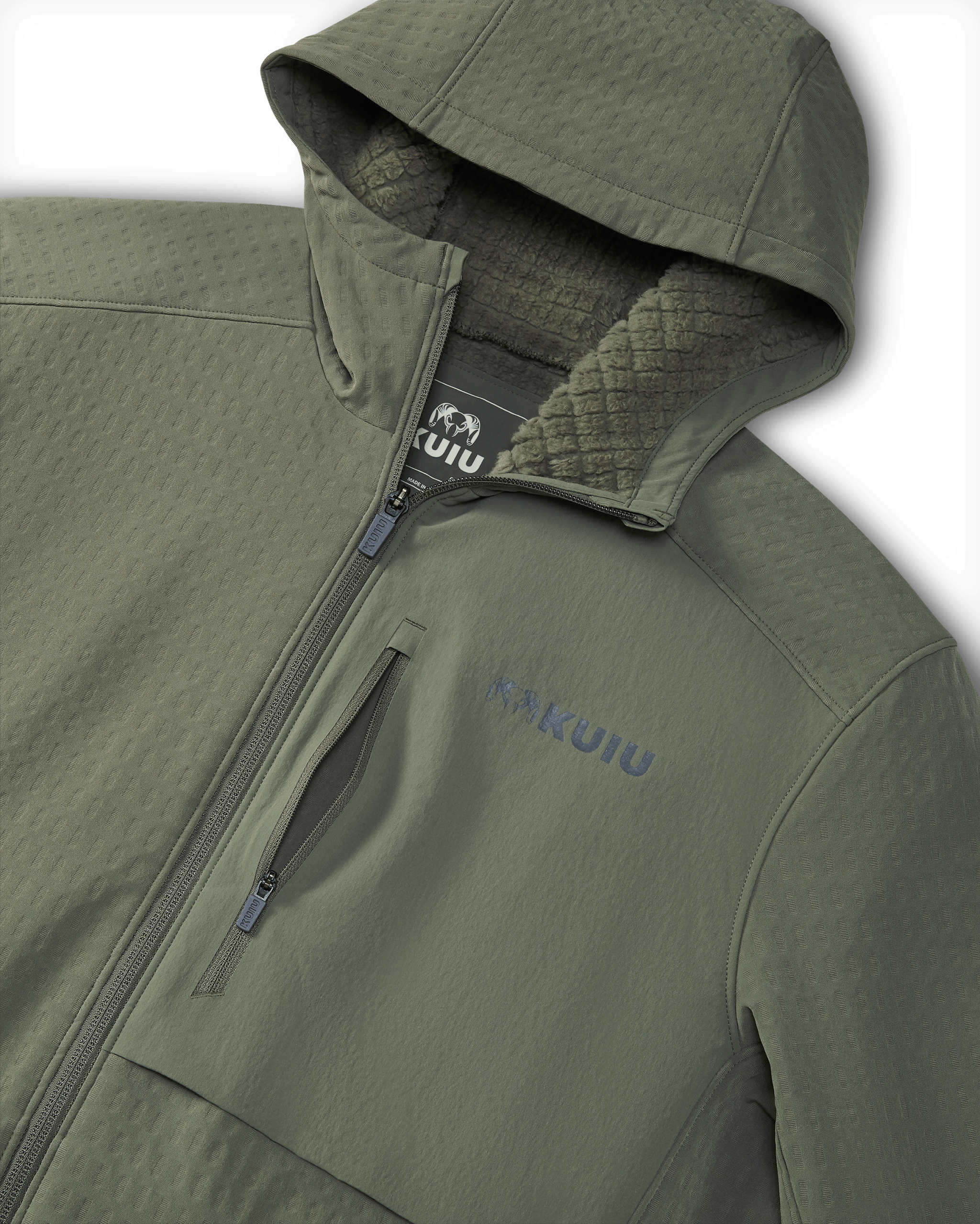 Blockfield Fleece Hoodie | Dark Sage - Image 3