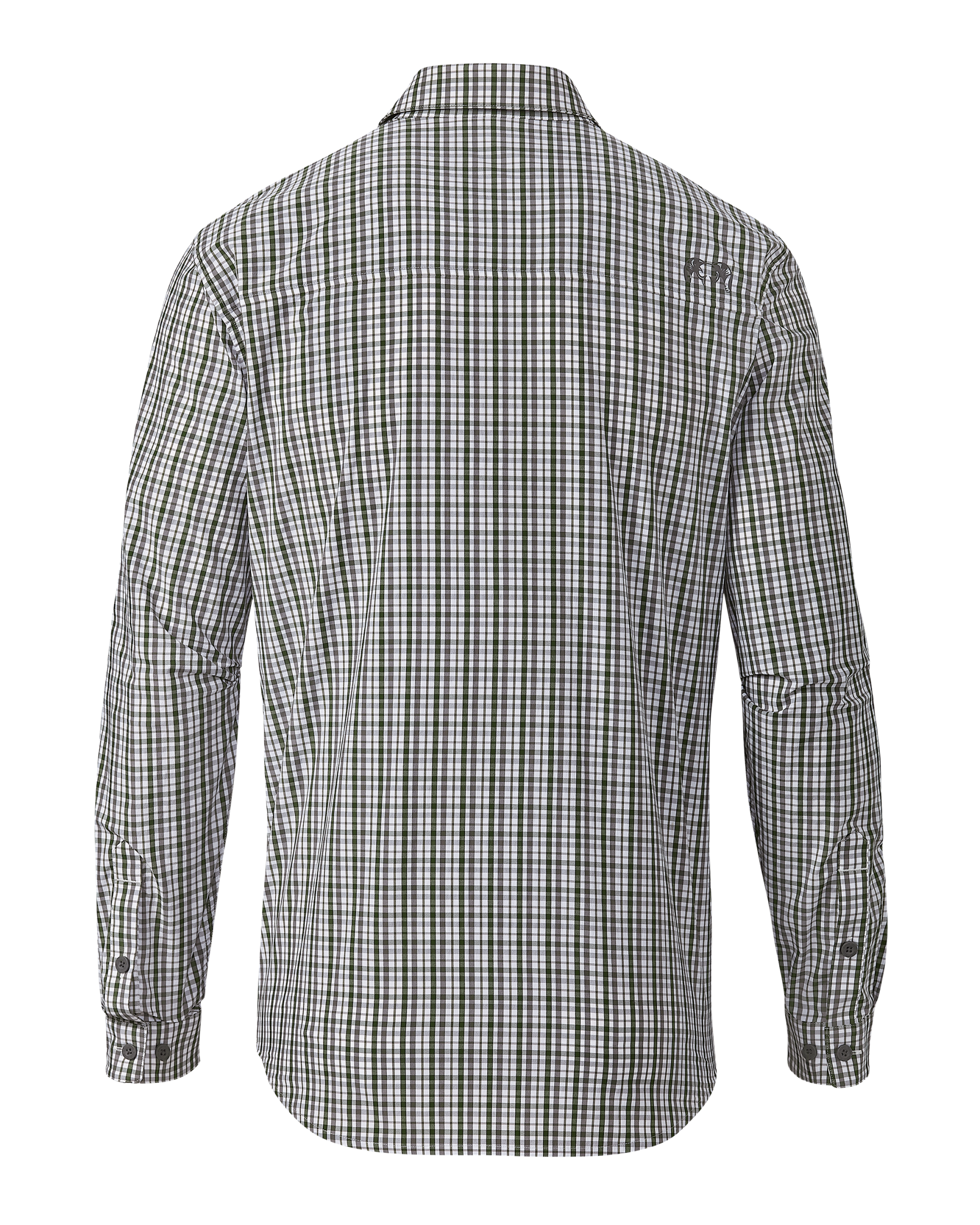 Borrego LS Shirt | Mini Cross Check Verde Plaid - Image 2