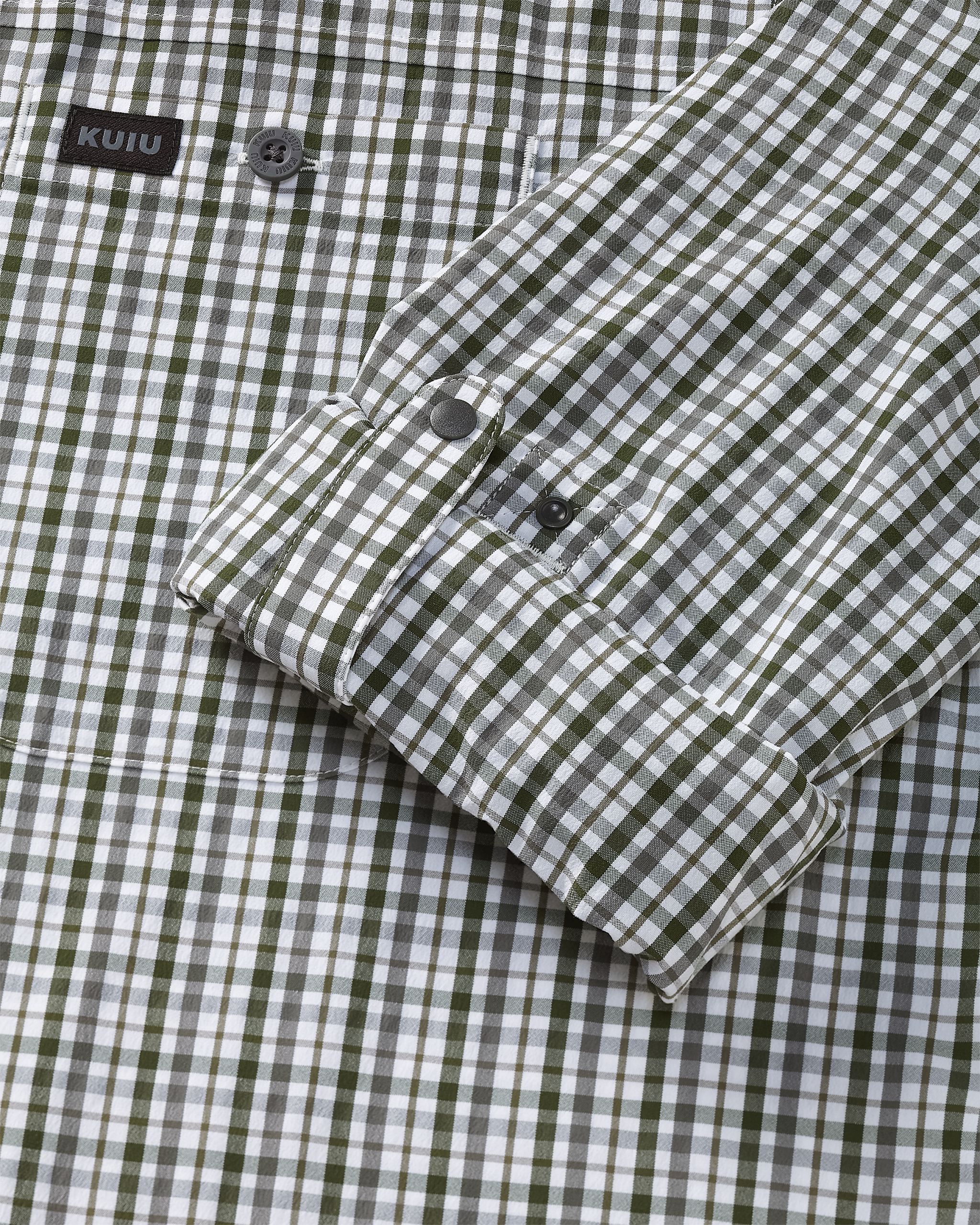 Borrego LS Shirt | Mini Cross Check Verde Plaid - Image 3