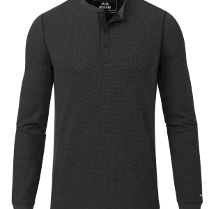 Canyon Waffle Henley | Black Heather