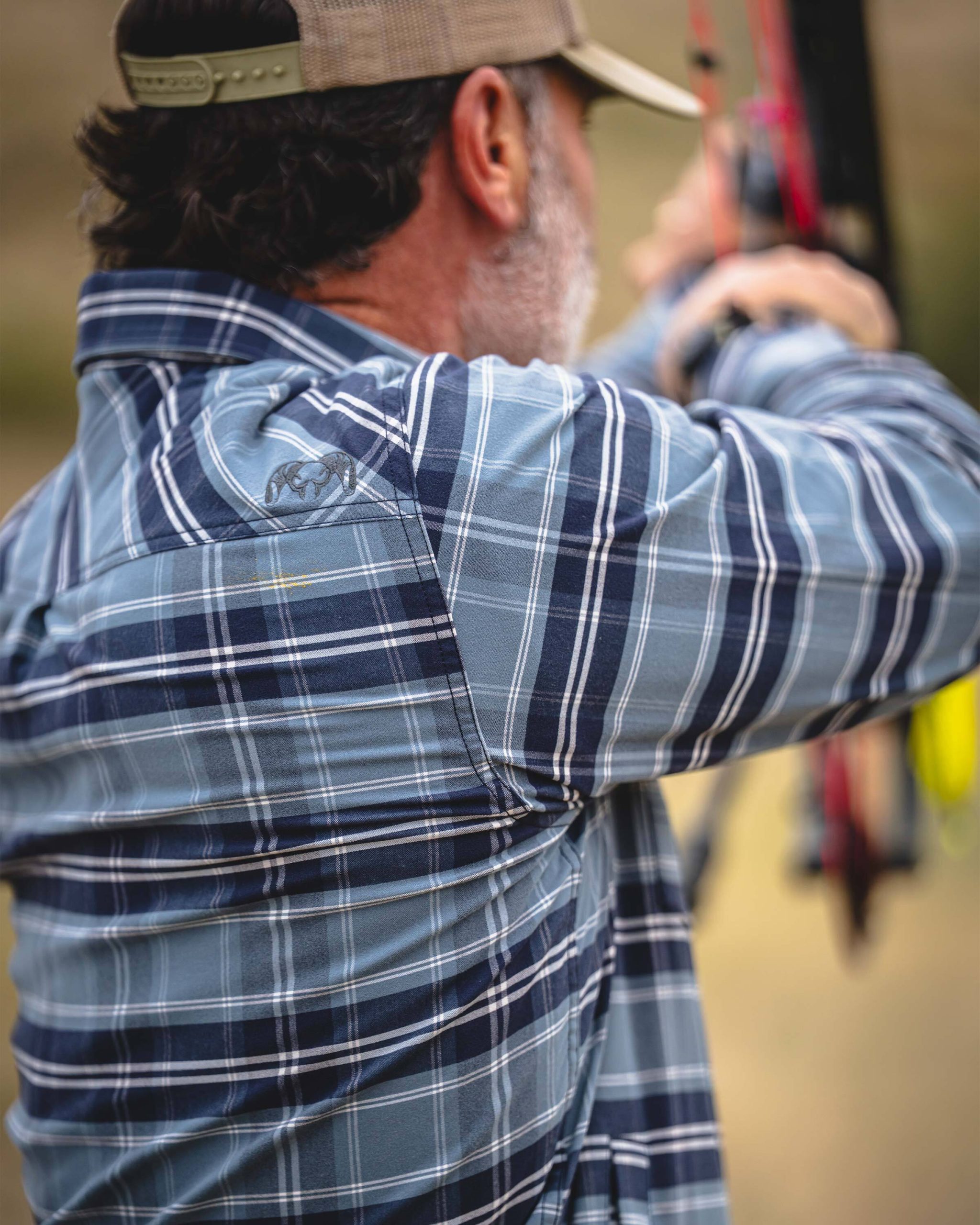 Field Flannel Fleece Shirt Jacket | Steel Blue Framework - Image 7