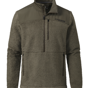 Sherpa Fleece Zip Pullover | Ash
