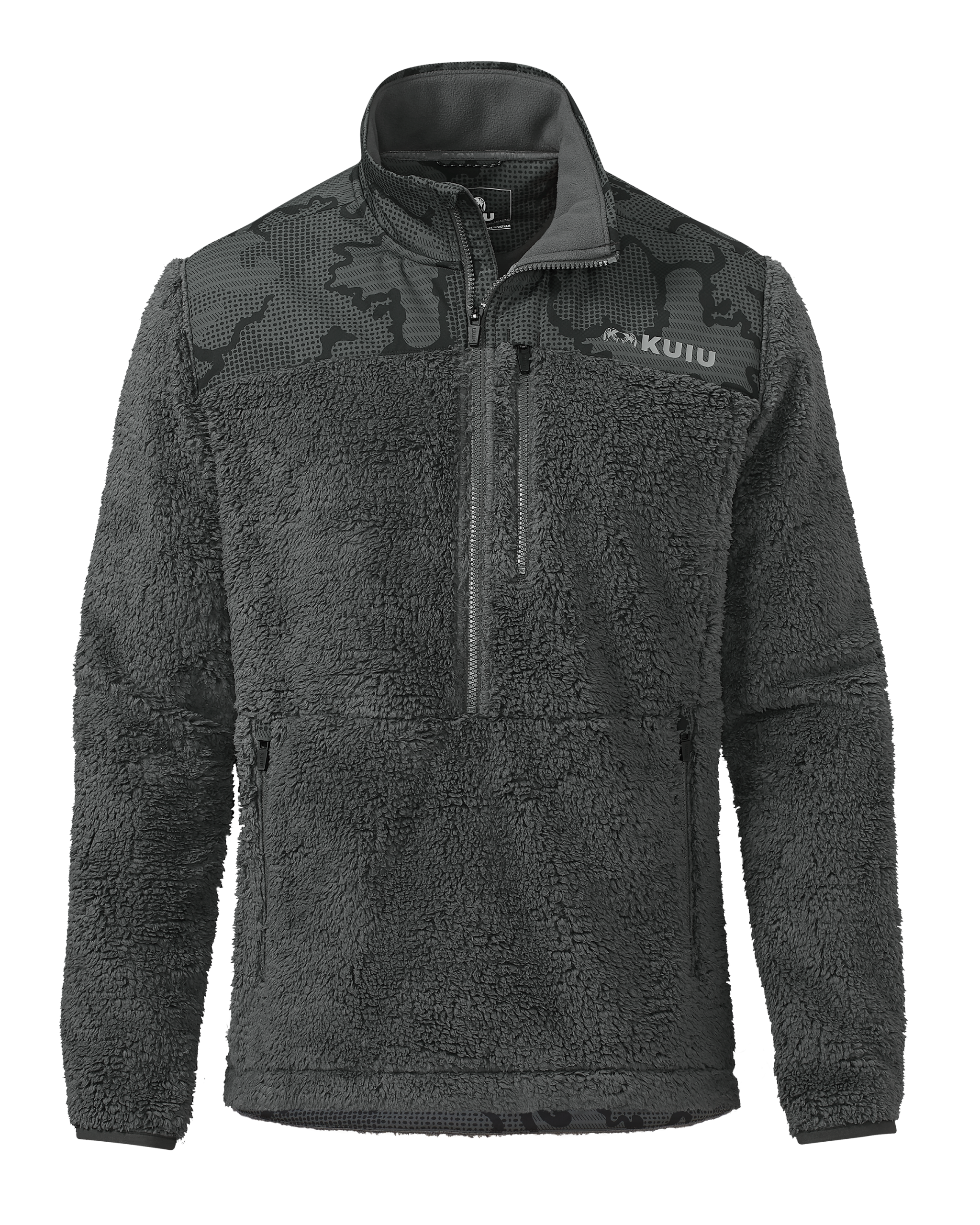 Sherpa Fleece Zip Pullover | Gunmetal Tonal