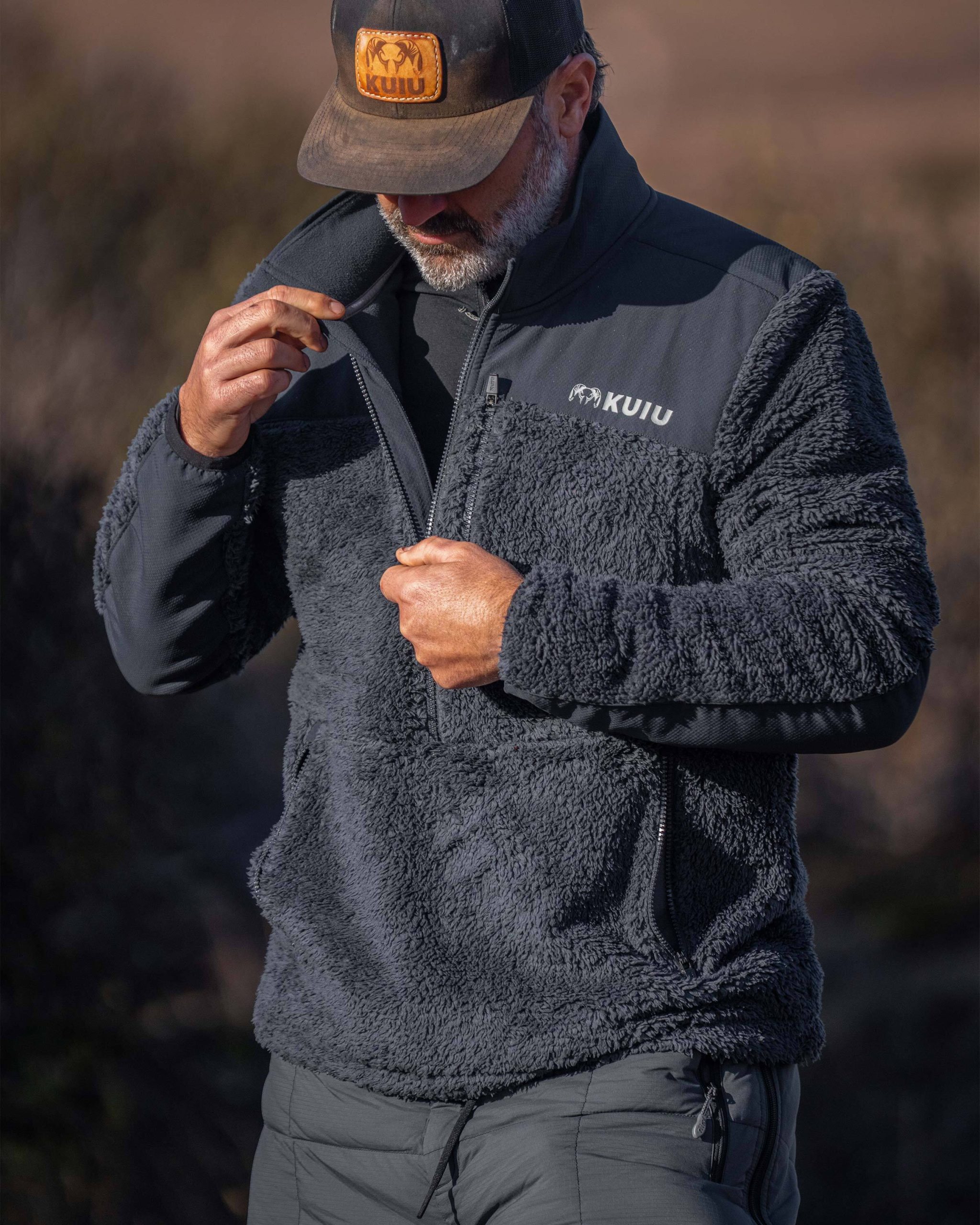 Sherpa Fleece Zip Pullover | Grizzly - Image 5