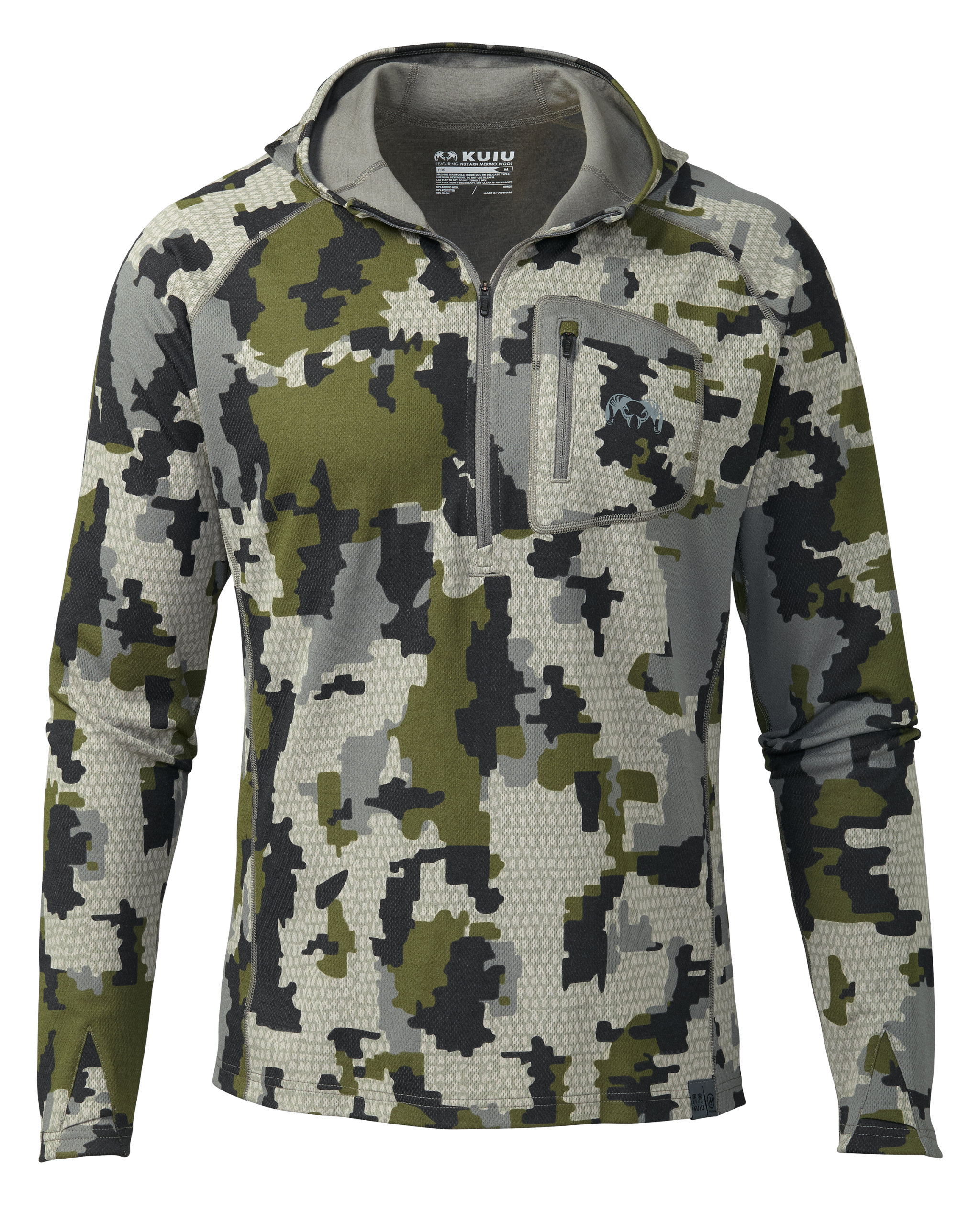 PRO Merino 200 Zip-T Hoodie | Verde