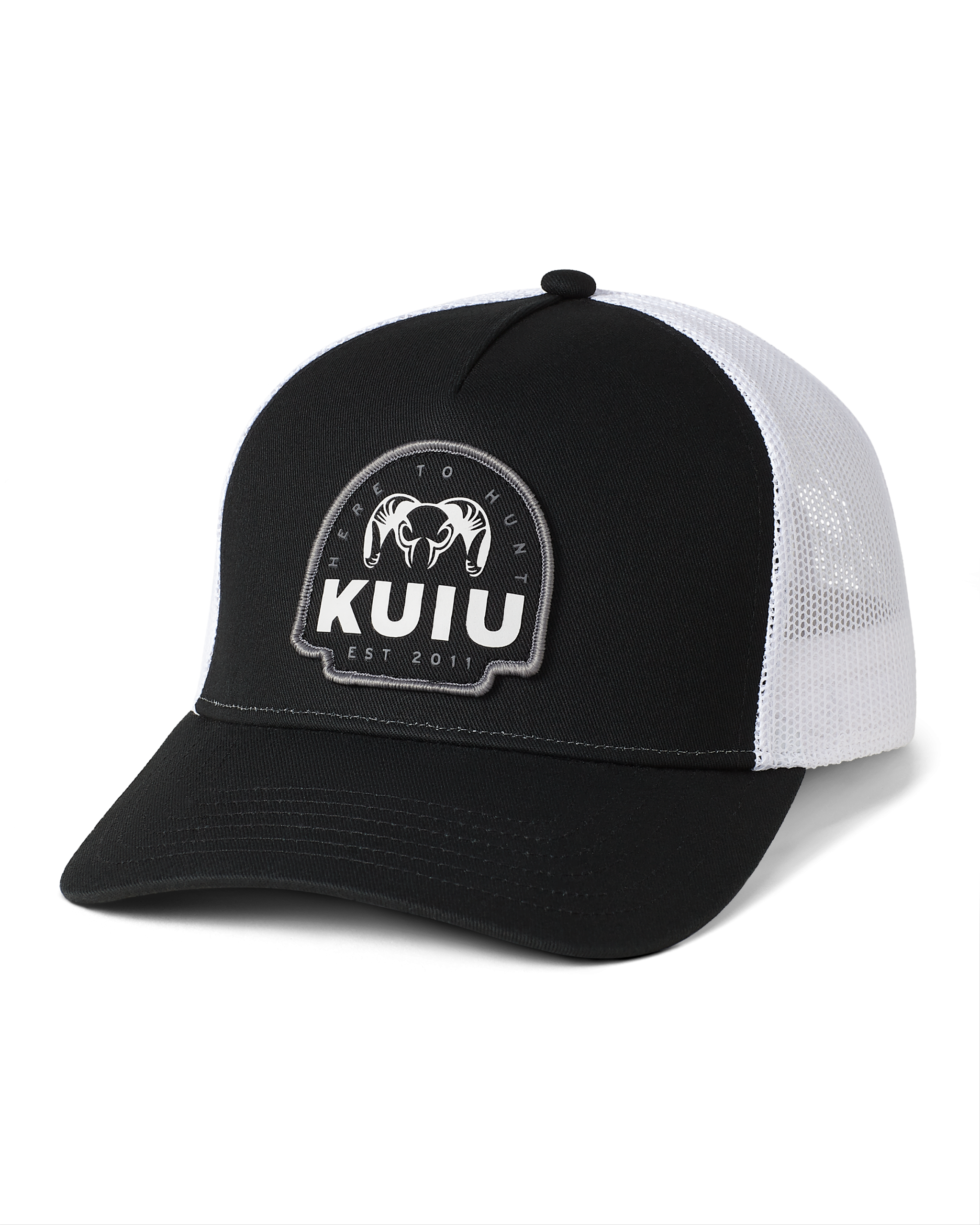 KUIU Here to Hunt Woven Patch Hat | Black/White