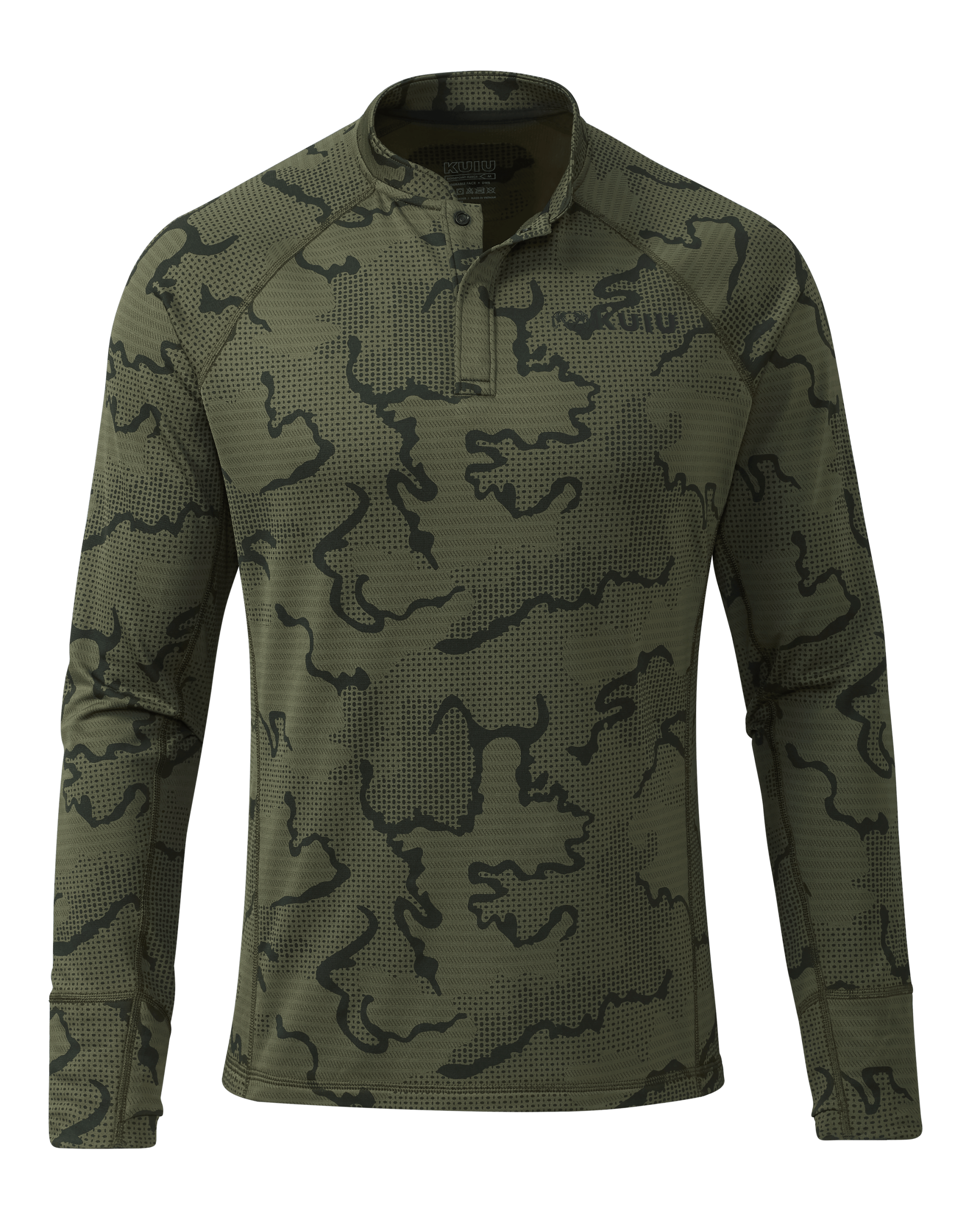 Outlet Ridgepoint Fleece Henley | Olive Tonal
