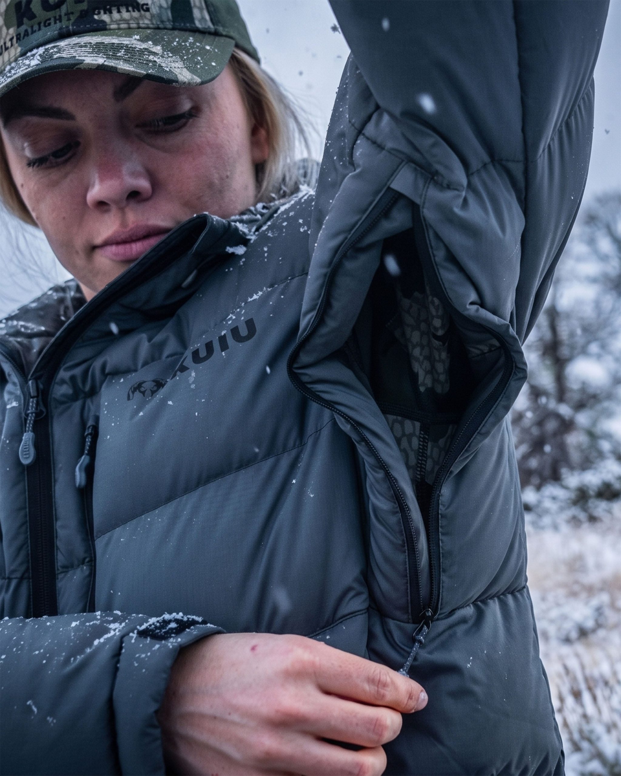 Women's Super Down PRO Hooded Jacket | Gunmetal - Image 8