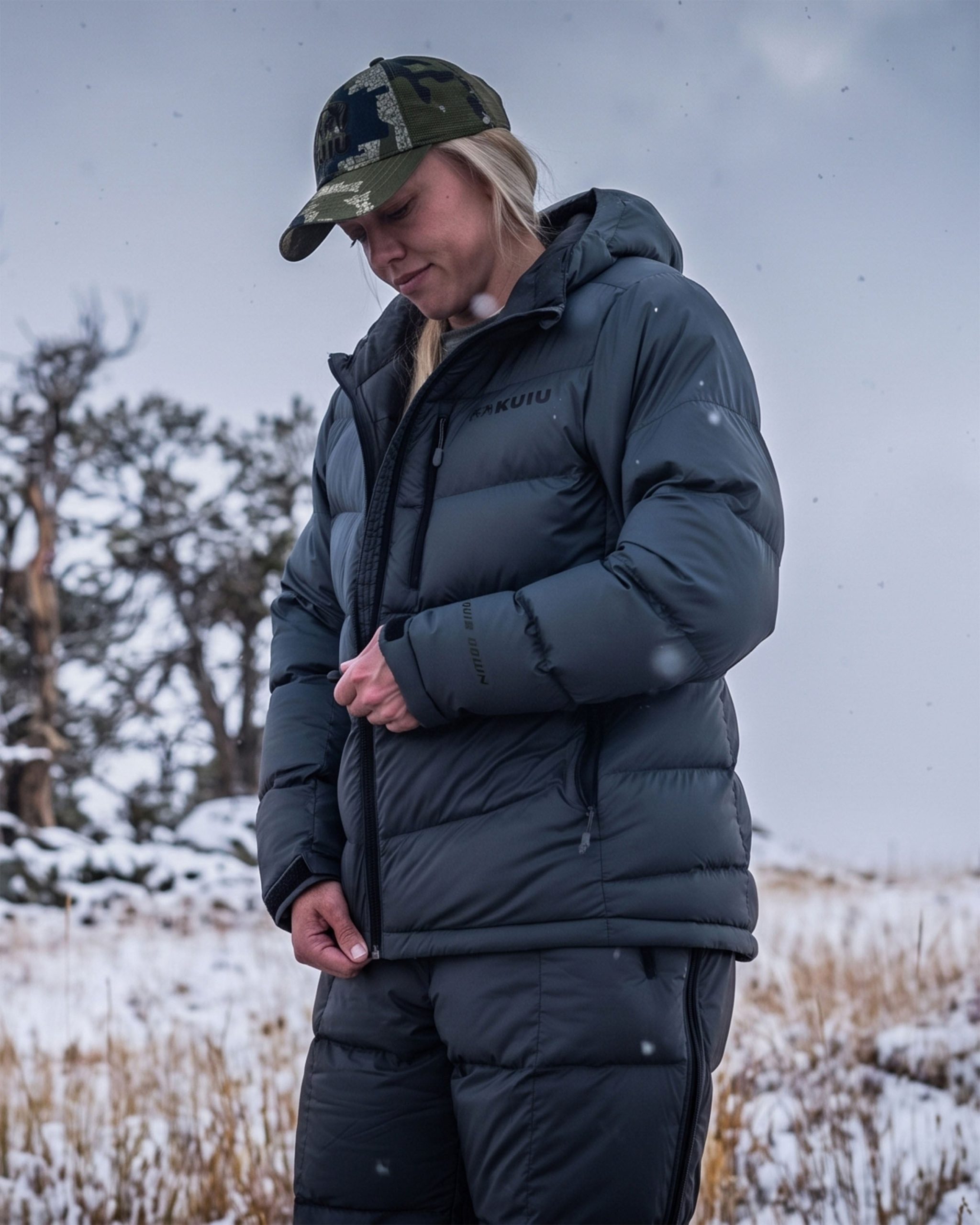 Women's Super Down PRO Hooded Jacket | Gunmetal - Image 5